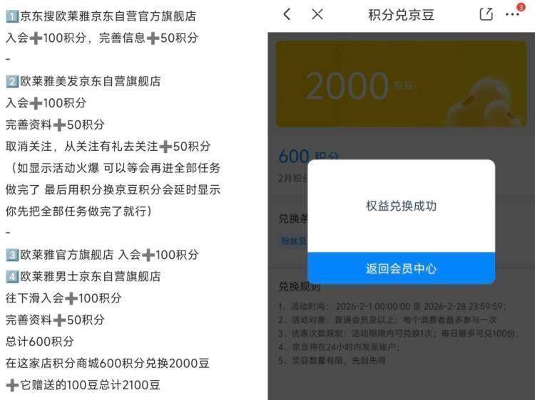 0点会补  感兴趣看看京豆欧莱雅 兌2100豆
